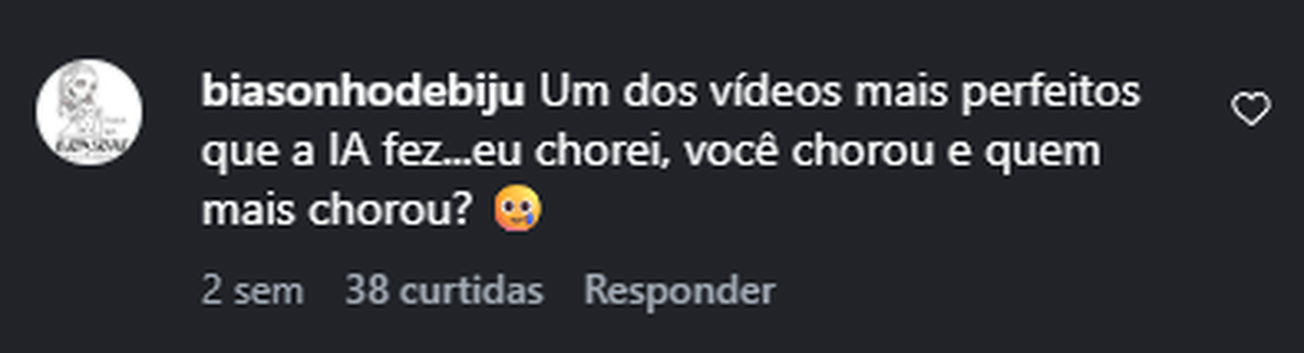 Recorte do comentário real 6 publicado no Instagram.