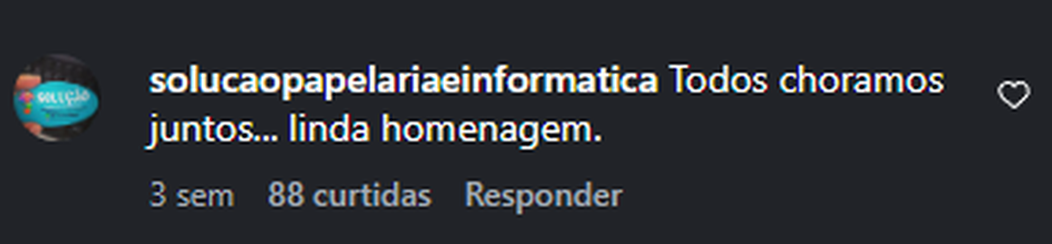 Recorte do comentário real 8 publicado no Instagram.