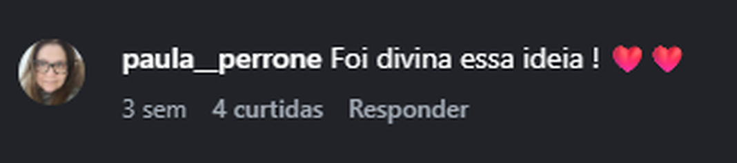 Recorte do comentário real 9 publicado no Instagram.