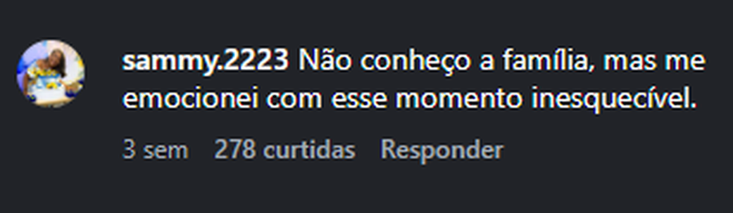 Recorte do comentário real 12 publicado no Instagram.