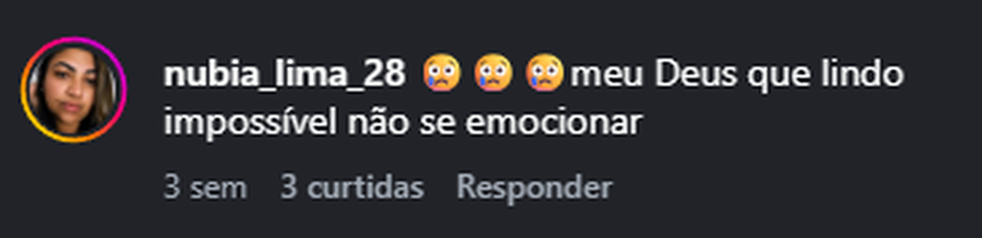 Recorte do comentário real 16 publicado no Instagram.