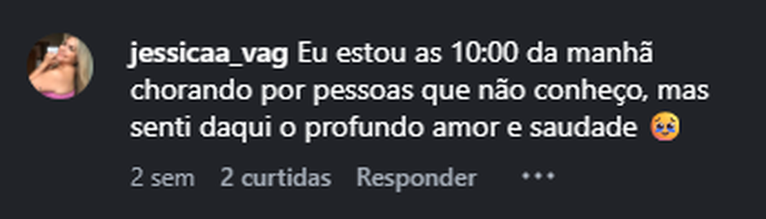 Recorte do comentário real 17 publicado no Instagram.