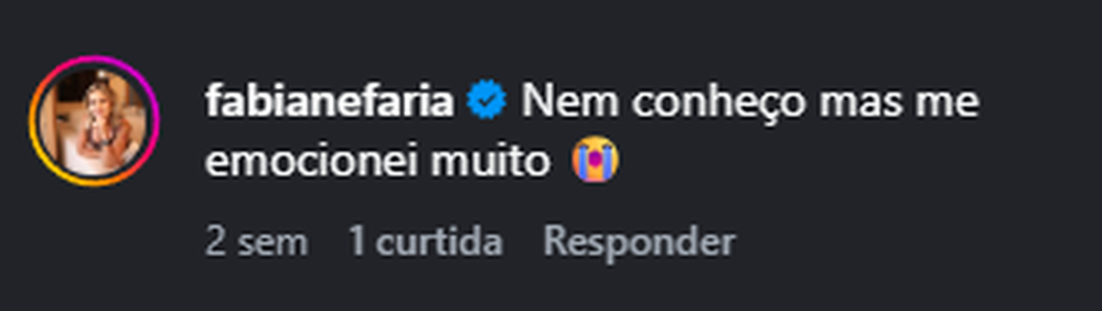 Recorte do comentário real 21 publicado no Instagram.