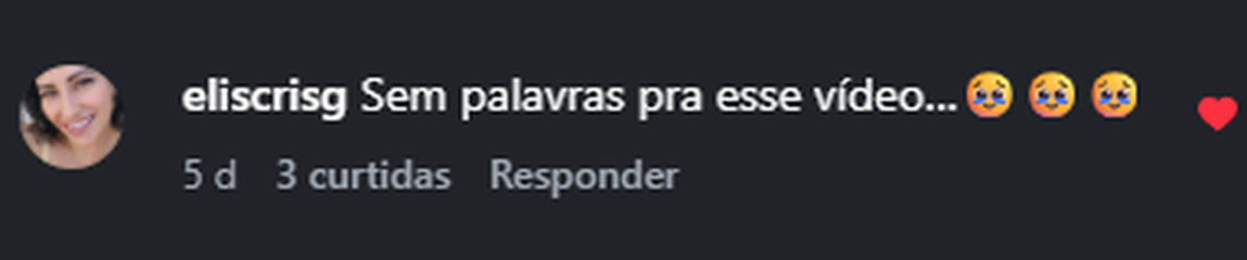Recorte do comentário real 23 publicado no Instagram.