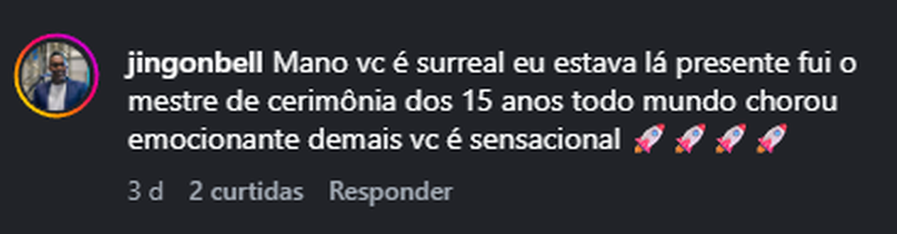 Recorte do comentário real 28 publicado no Instagram.