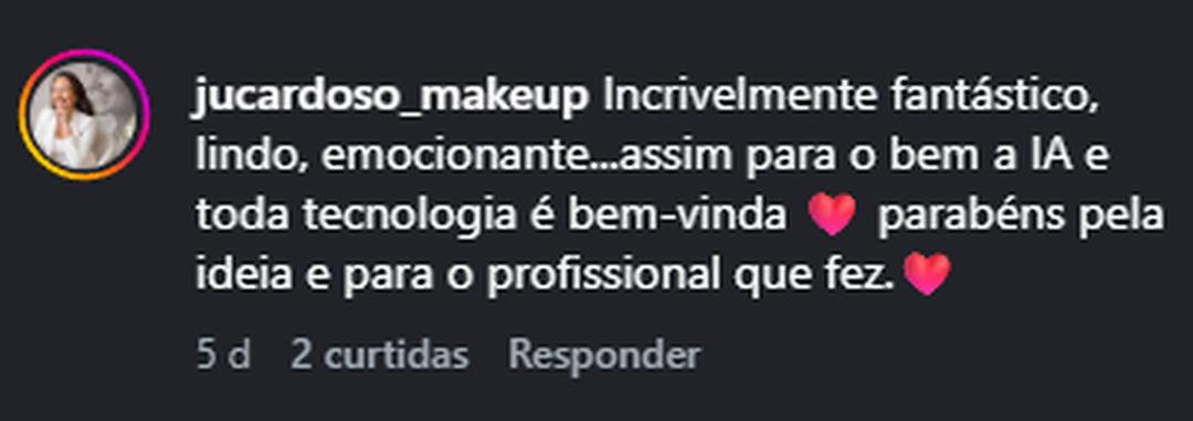 Recorte do comentário real 32 publicado no Instagram.